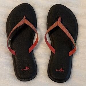 Sanuk Black and Red Sandals